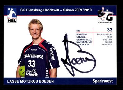 Lasse Motzkus Boesen Autogrammkarte SG Flensburg Handewitt 2010-11 Orig + A 232069