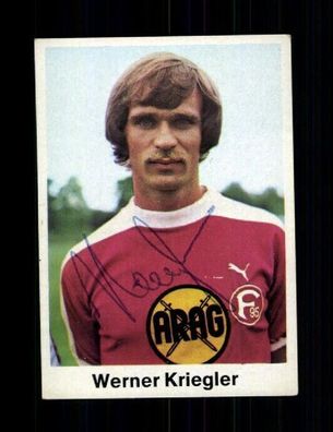 Werner Kriegler Fortuna Düsseldorf Bergmann Sammelbild 1976-77 Orig Si+ A 232175
