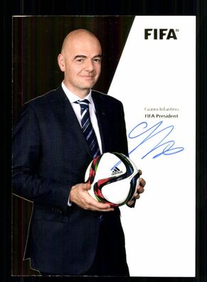 Gianni Infantino FIFA Präsident Autogrammkarte Original Signiert + A 2314781