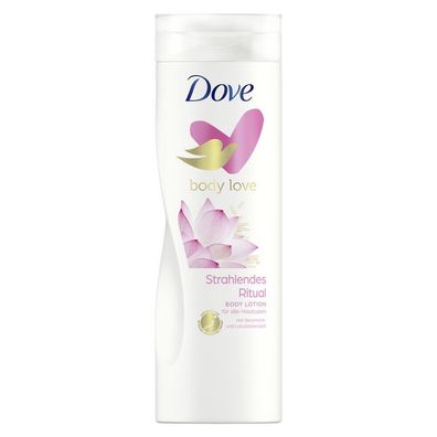 Dove Body Love Strahlende Pflege mit Reismilch und Lotusblütenduft 400ml Flasche