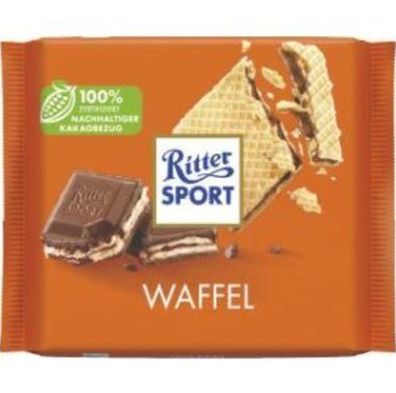 Ritter Sport Waffel mit Reis Flakes und Kakaocremefüllung 10x 100g