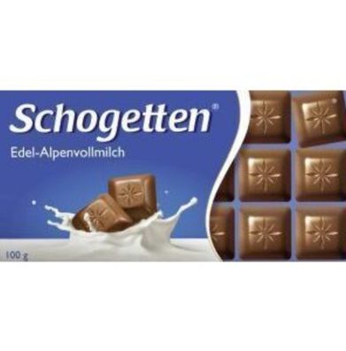 Schogetten Edle Alpenvollmilch Schokolade Stück für Stück 15x100g