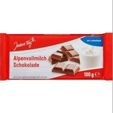 Jeden Tag Alpenvollmilch Schokolade 100g Tafel 42er Pack (42x100 g)