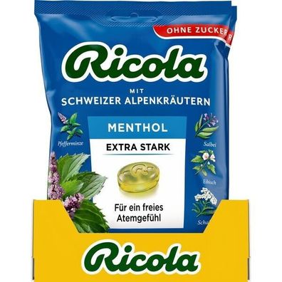 Ricola Menthol Extra Stark ohne Zucker 18x75 g Bt.