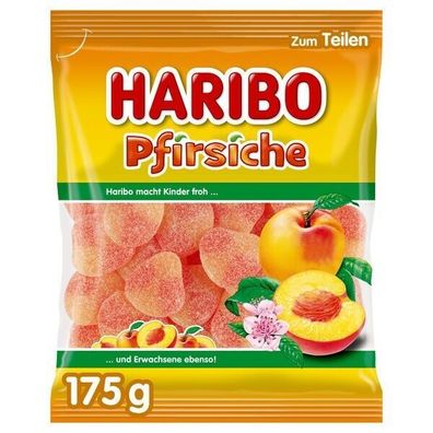 Haribo Pfirsiche gezuckertes Fruchtgummi mit Pfirsichgeschmack 22x175 g Bt.
