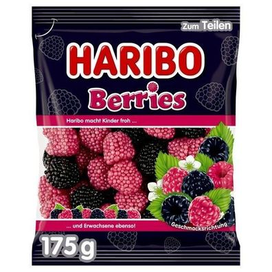 Haribo Berries beliebte Himbeeren mit einem softem Geleekern 19x175 g Bt.