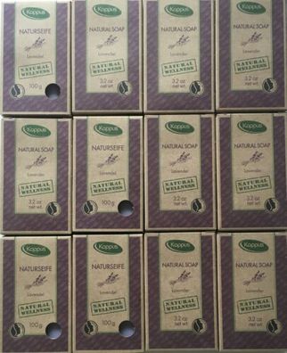 Kappus Naturseife Lavender - Reine Pflanzenöl Seife - Vegan -12 x 100 g