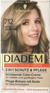 Schwarzkopf DIADEM Seiden-Color-Creme 2in1 Schutz&Pflege 712 Mittelaschblond