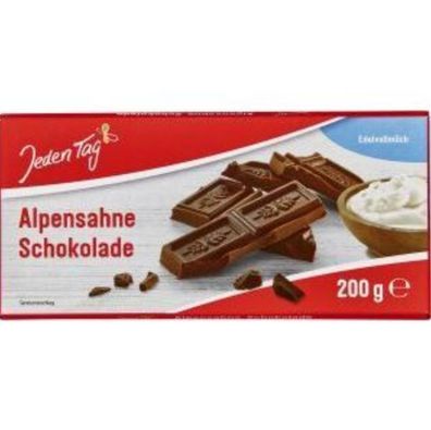 Jeden Tag Alpensahne Schokolade 100g Tafel 10er Pack (10x100 g)