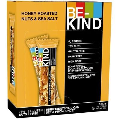 Be-Kind Honey Roasted Nuts & Sea Salt 12 x 40g
