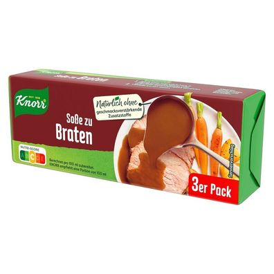 Knorr Soße zu Braten ergibt 3x250 ml, 3x23 g 69g Packung, 30er Pack (69g x 30)