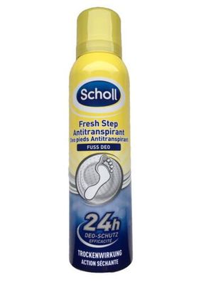 Scholl Fresh Step Antitranspirant Fuss Deo 24h Schutz Trockenwirkung 150ml Spray