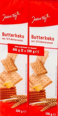 Jeden Tag Butterkeks mit 13 % Butteranteil 10x400g