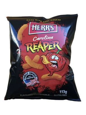 Herr's Carolina REAPER Flavoured Cheese Curls Scharf USA 113g Beutel 12er Pack