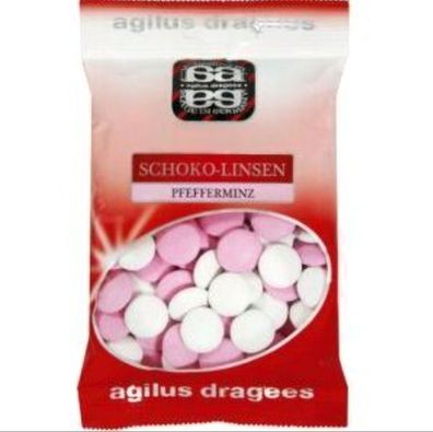 Agilus Schoko Linsen Zartbitterschokolade und Pfefferminz 12x200g