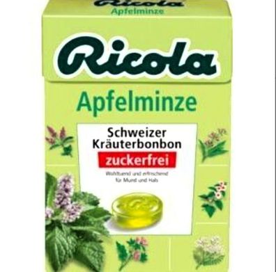 Ricola Apfelminze ohne Zucker Böxli lieblich milde Erfrischung 10x50g