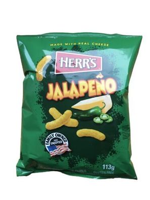 Herr's Jalapeno Flavoured Chesse Curls Maissnack mit Jalapeno 113 g Beutel