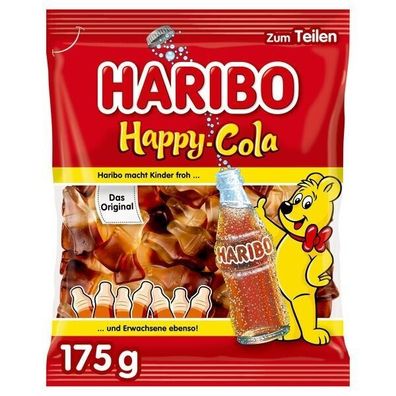 Haribo Happy Cola Fruchtgummi Cola Flaschen mit Colageschmack 20x175 g Bt.