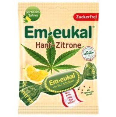 Em-eukal Hanf-Zitrone Hustenbonbon zuckerfrei 20x75g