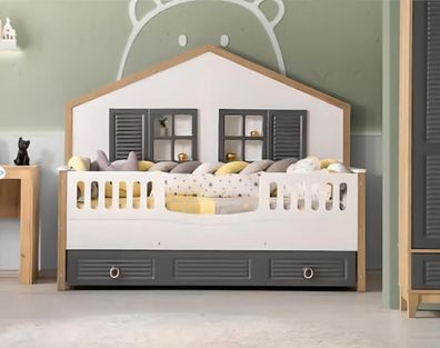 Bettrahmen Perfekte Kinderbett Kinderzimmer Bettgestelle Grau Holz