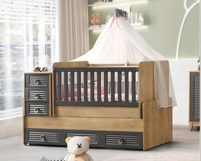Stilvoll Kinderbett luxuriös HolzBett Grau Farbe Exklusive Möbel neu
