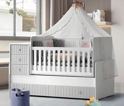 Stilvoll Gemütliches Kinderbett für erholsamen Schlaf Luxuriös Grau