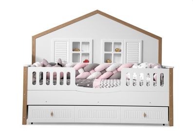 Bettrahmen Kinderbett Bett Kinderzimmer Kinderzimmermöbel Weiße Holz