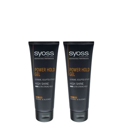 Syoss/ Power Hold Gel "High Shine" Ultra Strong Hold 2x250ml/ Haarstyling