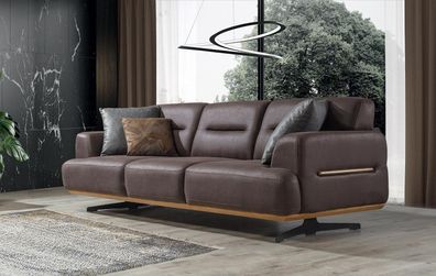 Modern Sofa 3 Sitz Leder Braun Möbel Sofas Couch Sitzpolster Dreisitzer