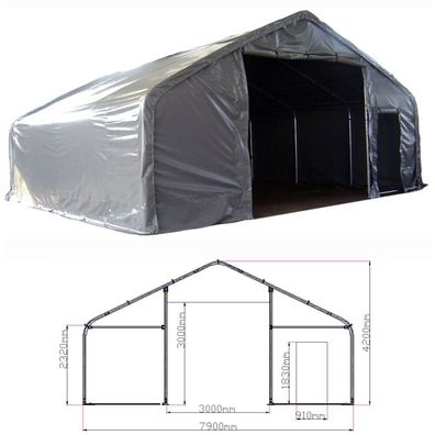 Garagenzelt 650 g/ m² Lagerzelt 9,15 x 7,90 x 4,2 m Wasserdicht Zelthalle Carport