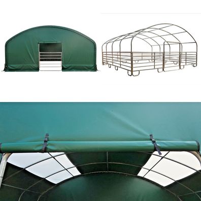 Weidezelt Weideunterstand Pferde 8x8x4m Rundbogenhalle Lagerzelt PVC-Plane 64 mÂ²