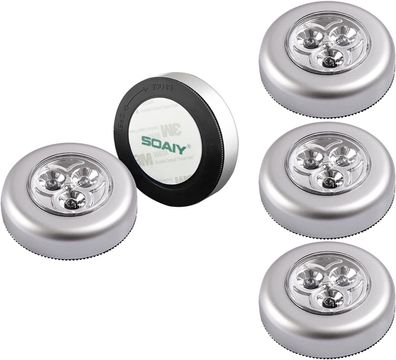 SOAIY 5er-Set Stick&Push LED Touch Lampe Nachtlicht Leuchten Batteriebetrieben