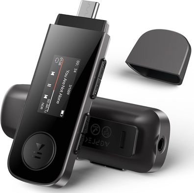 AGPTEK 64GB Tragbar USB MP3 Player mit Bluetooth USB Typ-C Musikplayer Schwarz