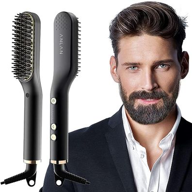 ANLAN 2in1 Bartglätter für Männer Mini Haarglätter 5 Stufen Temperatur 120-200?
