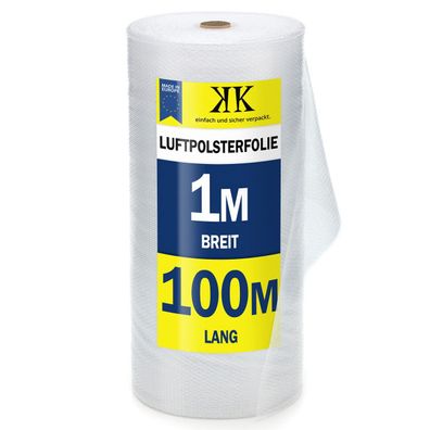1 Rolle 100m² Luftpolsterfolie Blisterfolie 1,0 x 100m TOP