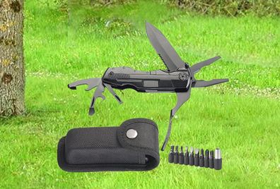 NEU 14in1 Outdoor Multitool black Messer Zange für Camping Survival Bushcrafting