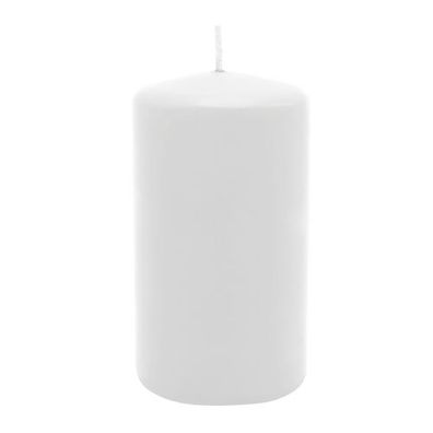Stumpenkerze aus Paraffin, Weiß, WENZEL, 100/60 mm, Brenndauer ca. 36h, selbstverlösc
