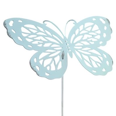 Scheulen Blumenstecker Farfalla Schmetterling Türkis 10 cm x 26 cm - Metall