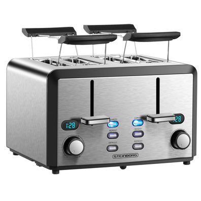 Steinborg XXL Toaster 4 Toastschlitze | Toastautomat | XXL Toaster | 1600 Watt | ...