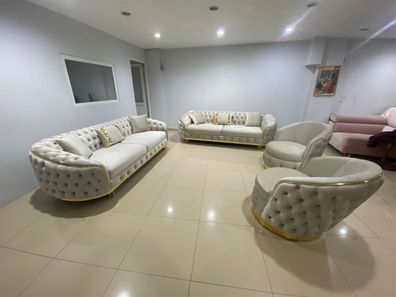 Designer Wohnzimmer Set Besteht aus 2x 3-Sitzer Sofas + 2x Sessel 4tlg.