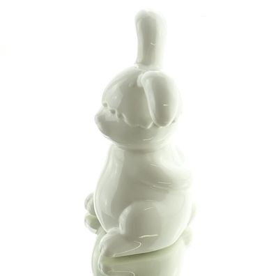 Riffelmacher Lustiger Hase "Nichts sehen" Weiß 12 cm - Porzellan