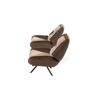 Beige-Braune Wohnzimmer Sessel Stilvoller 2-er Polster-Set Luxus Möbel