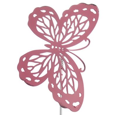 Scheulen Blumenstecker Farfalla Schmetterling Pink 10 cm x 26 cm - Metall