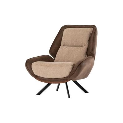 Luxuriöser Brauner Sessel Textilsessel Einsitzer Relax Wohnzimmer Möbel