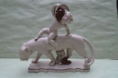 Bacchus Putte Panther Art Deco NeuTettau 30 x 30 cm