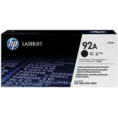 HP Cartridge No 92A HP92A HP 92A Black Schwarz (C4092A)