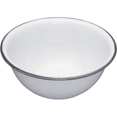 Kitchencraft Lnenbowl15 Living Nostalgia Round Enamel Bowl, White/ Grey, 15.5 Cm