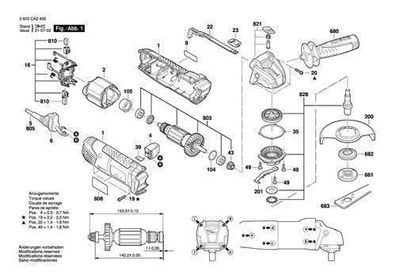 Bosch Ersatzteile für PWS 750-115 / 700-115 / PWS Universal+ Winkelschleifer