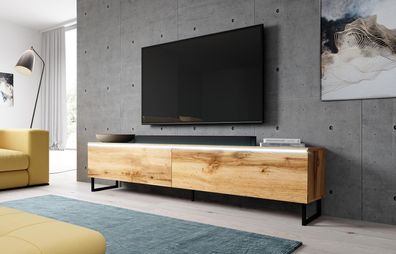 FURNIX Lowboard BARGO 180 TV-Schrank mit Metallfüße OHNE LED Wotan-Wotan