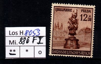 Los H8053: Deutsches Reich Mi. 886 I * *